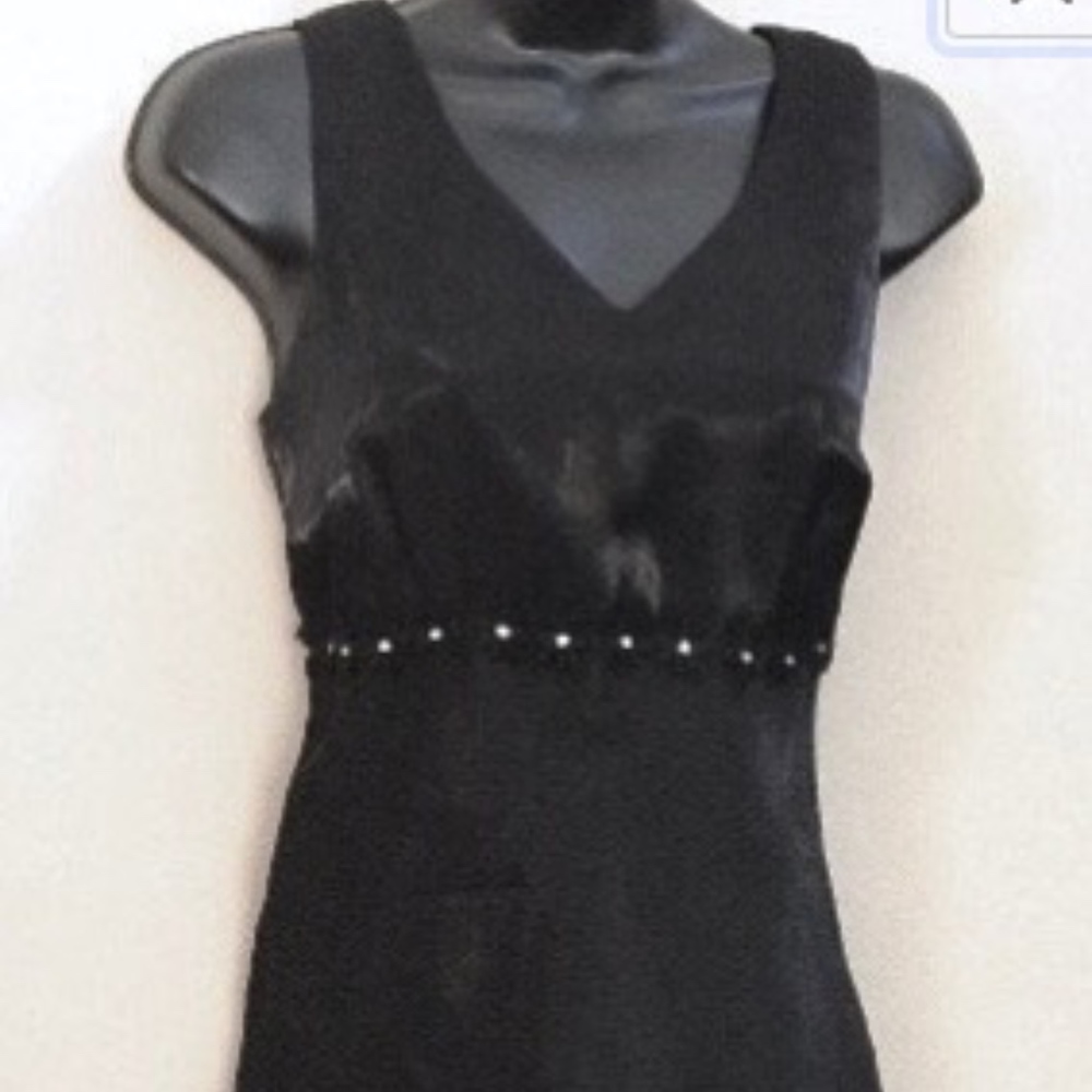 Black Chiffon Mini Dress  VS144